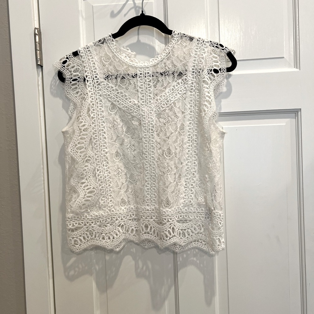 Zara white lace top